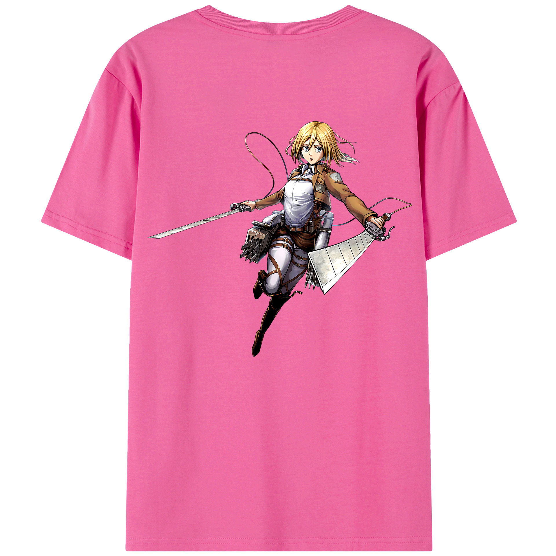 （画像用） 進撃の巨人 クリスタ·レンズ Attack on Titan Christa Lenz レディース半袖Tシャツ(バックプリント)